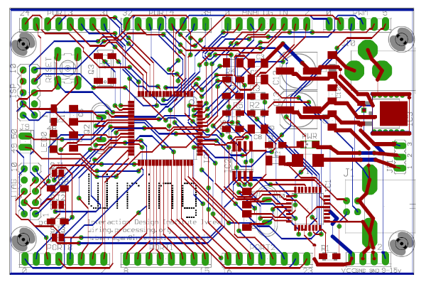 Layout de PCB de la primer tarjeta Wiring.